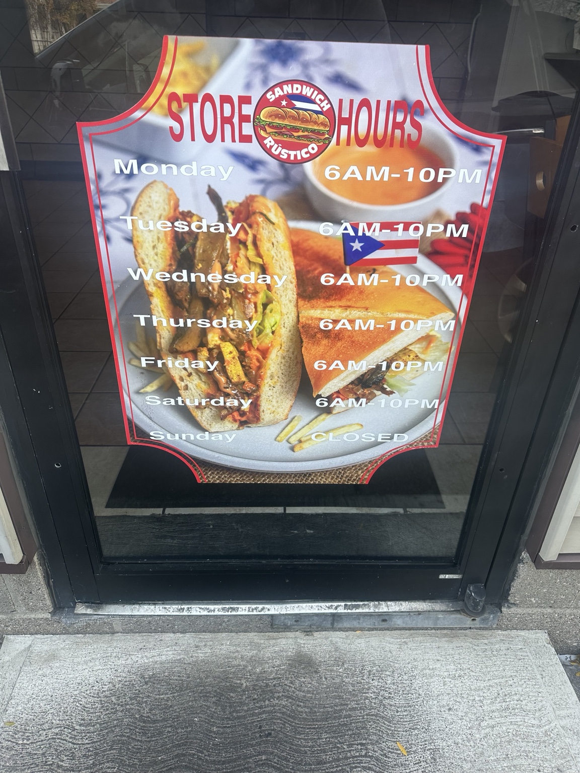 Custom Door Hours Graphic